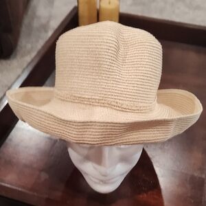Bijoux Terner Beige Wide-Brim Straw Hat